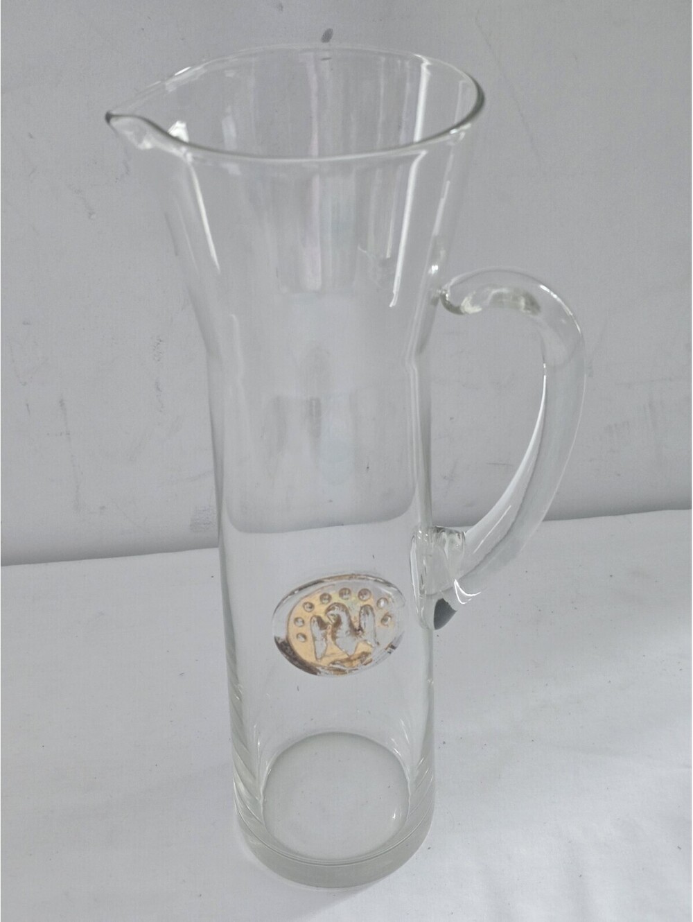 Modern Art Glass Martini PITCHER “American Eagle” medallion * Cocktail Bar Ware
